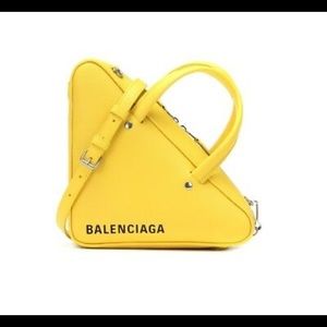 Balenciaga Small Yellow Calfskin Leather Bag